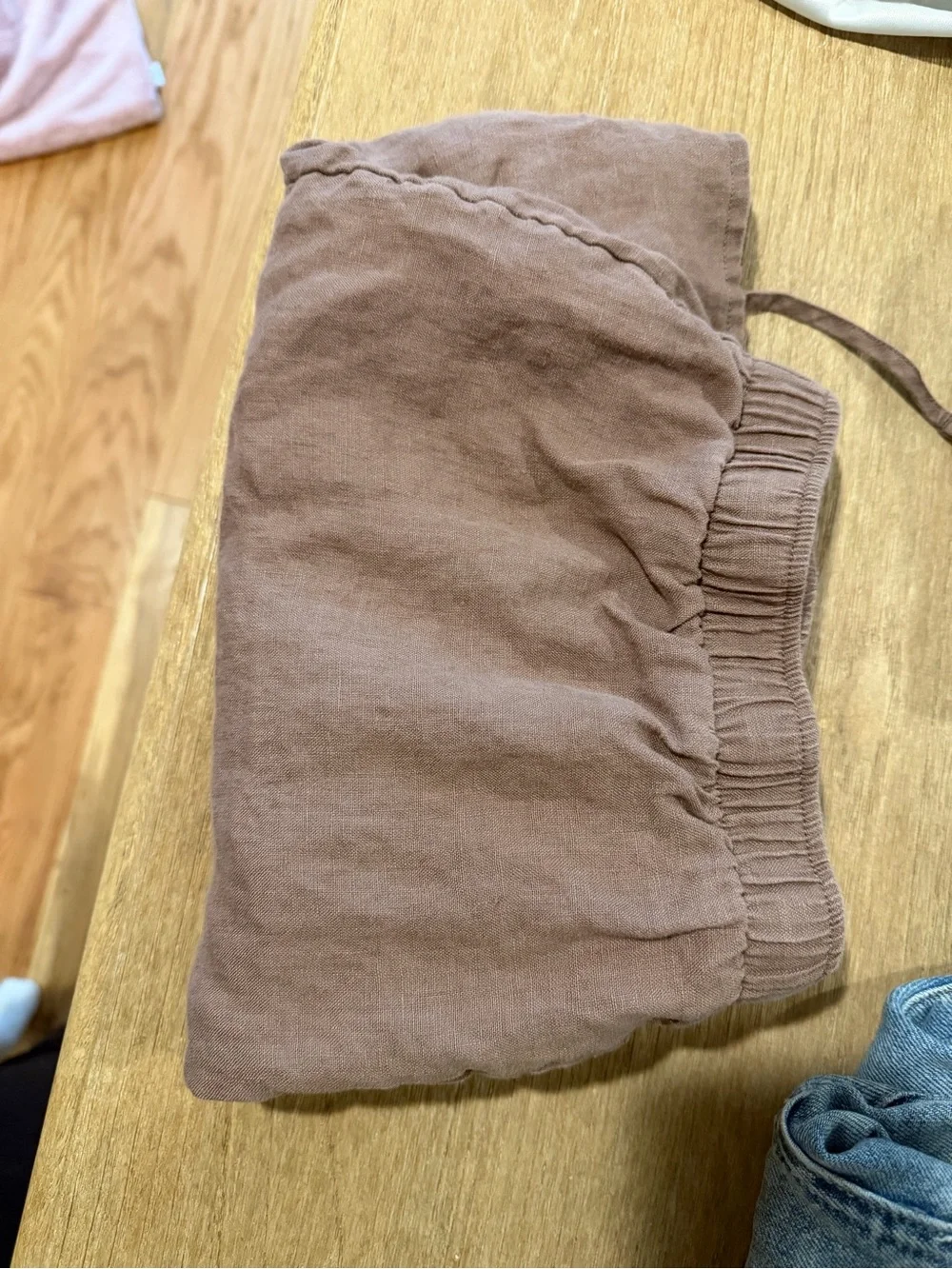 Women’s Aritzia Sail Linen Short, Little Moon, Deep Taupe, Size L